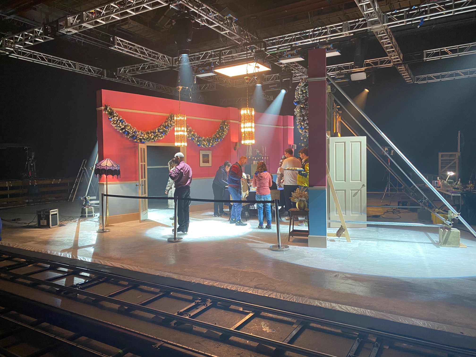 A film set of the inside of the house built on an Icescape temporary real ice rink, ready to film a TV advert. 